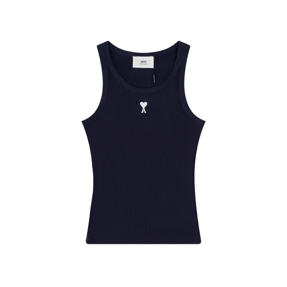 Ami Tops - Ami Dark Blue Tank Top with White Emblem